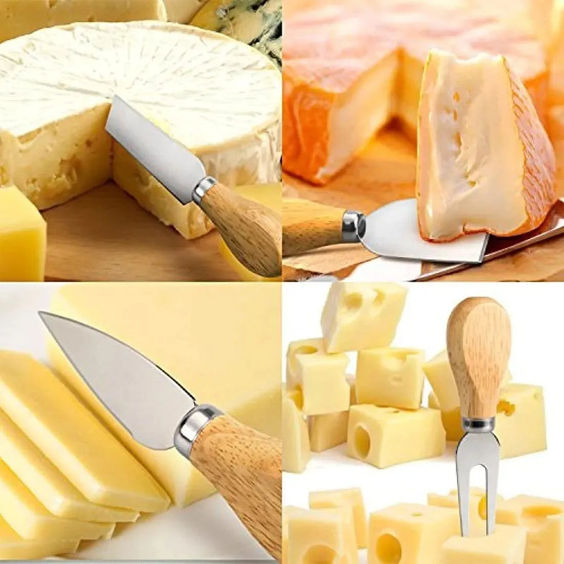Set 4 Cuchillos De Quesos Mini Cuchillo Acero Inoxidable L54