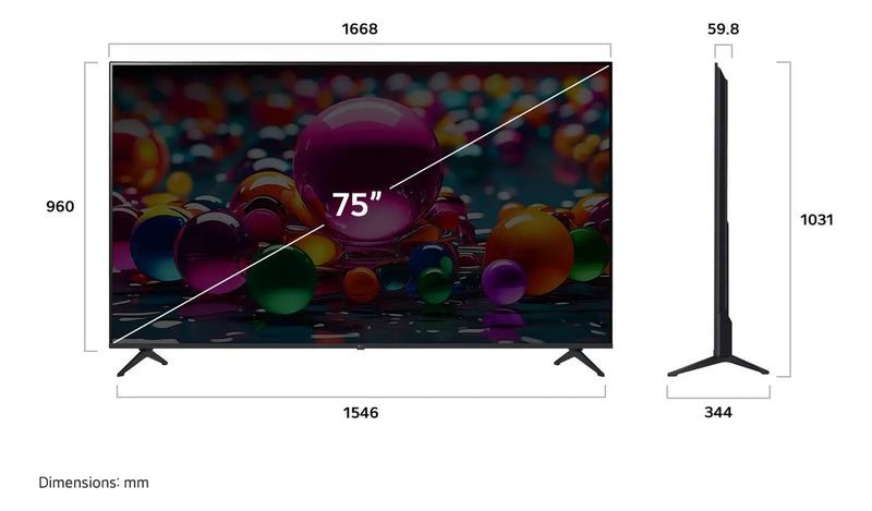 Televisor 75 LG Uhd Ai Ua8000 4k Smart Tv 2025 75ua8000psb