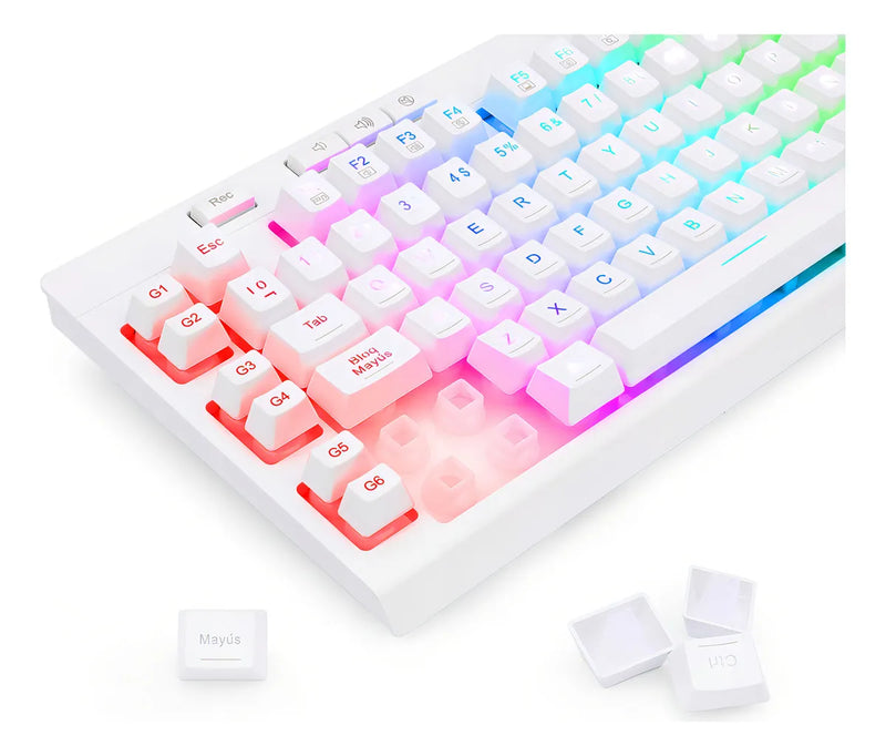 Teclado Redragon Shiva White K512w-rgb-1-sp Español