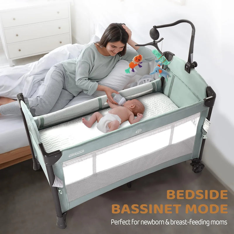 Cama De Noche 3 En 1 Para Bebé Con Colchón Y Bolsa De Transp