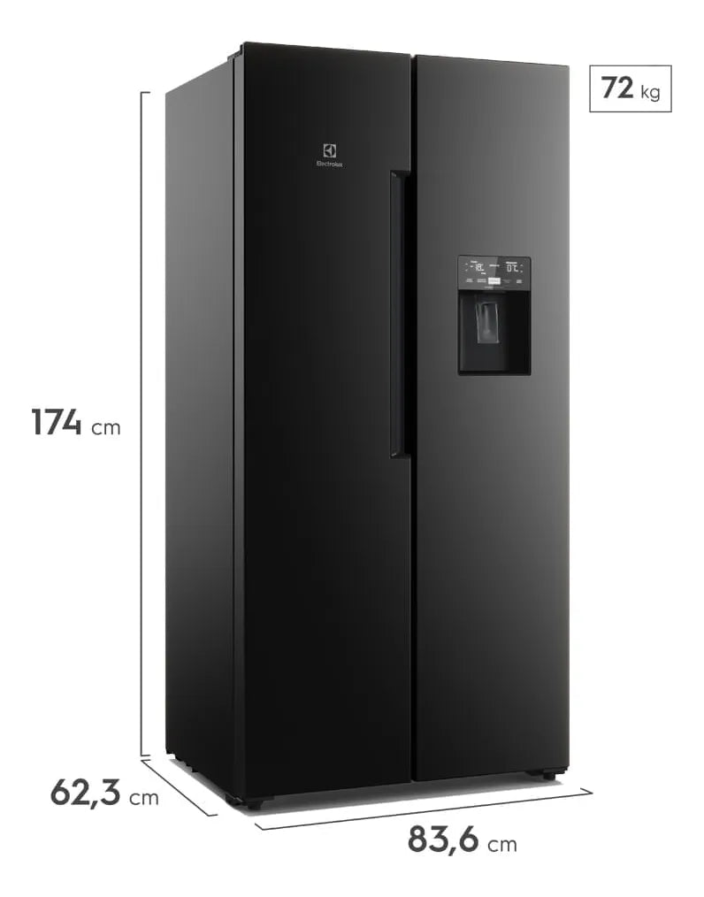 Nevecón Electrolux No Frost Side By Side 423l Inverter Negro