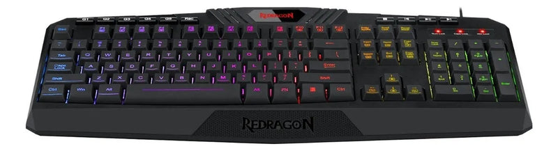 Teclado gamer Redragon Harpe Pro K503A RGB QWERTY español color negro con luz RGB