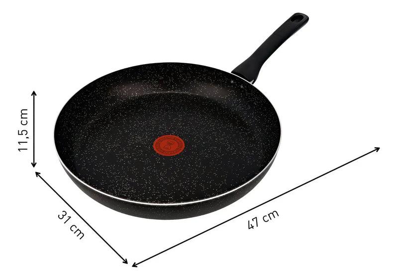 Sartén Imusa Titanium Force 30cm Antiadherente Tapa Vidrio Color Negro