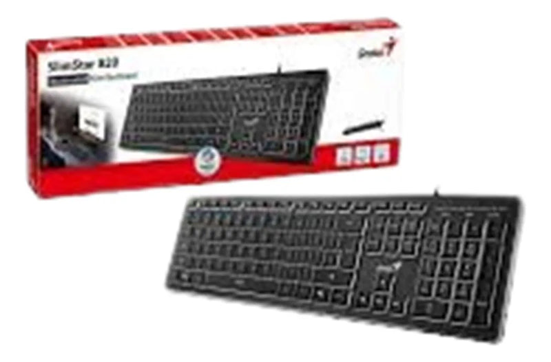 Teclado Con Cable Genius Slimstar 820 Iluminado Usb Teclado Negro Idioma Español España