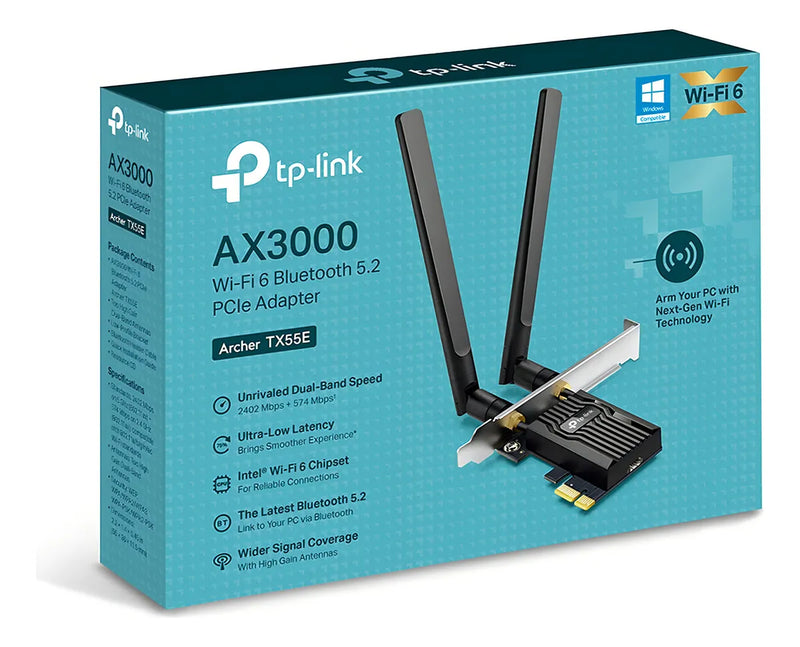 Tarjeta de red con adaptador Ax3000 Pcie Wifi 6+ Bluetooth 5.2