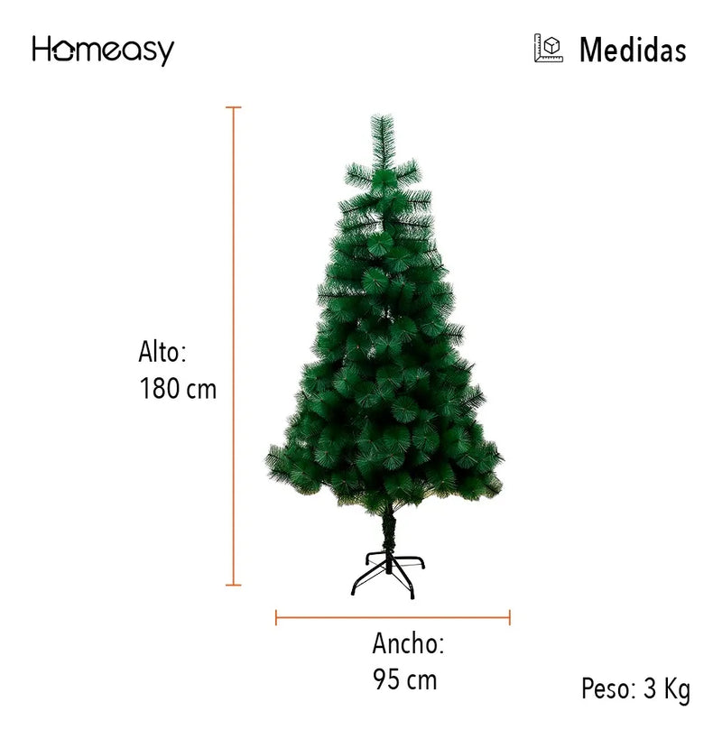 Árbol De Navidad Artificial Verde Calidad Premium 1.80 M