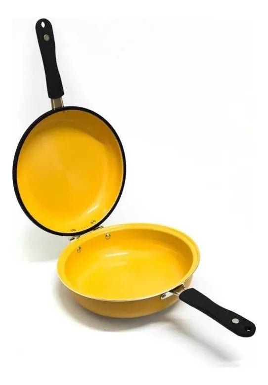 Sartén Doble Parrilla Dessini Antiadherente 40cm + Repuesto Color Amarillo