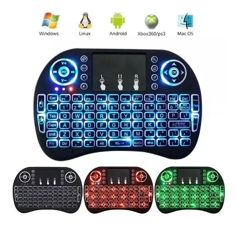 Teclado Control Remoto Air Mouse Para Smart Tv Box Android Negro
