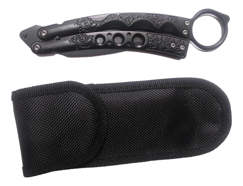 Navaja Cuchillo Mariposa Filipina,defensa Personal Puñal Negro