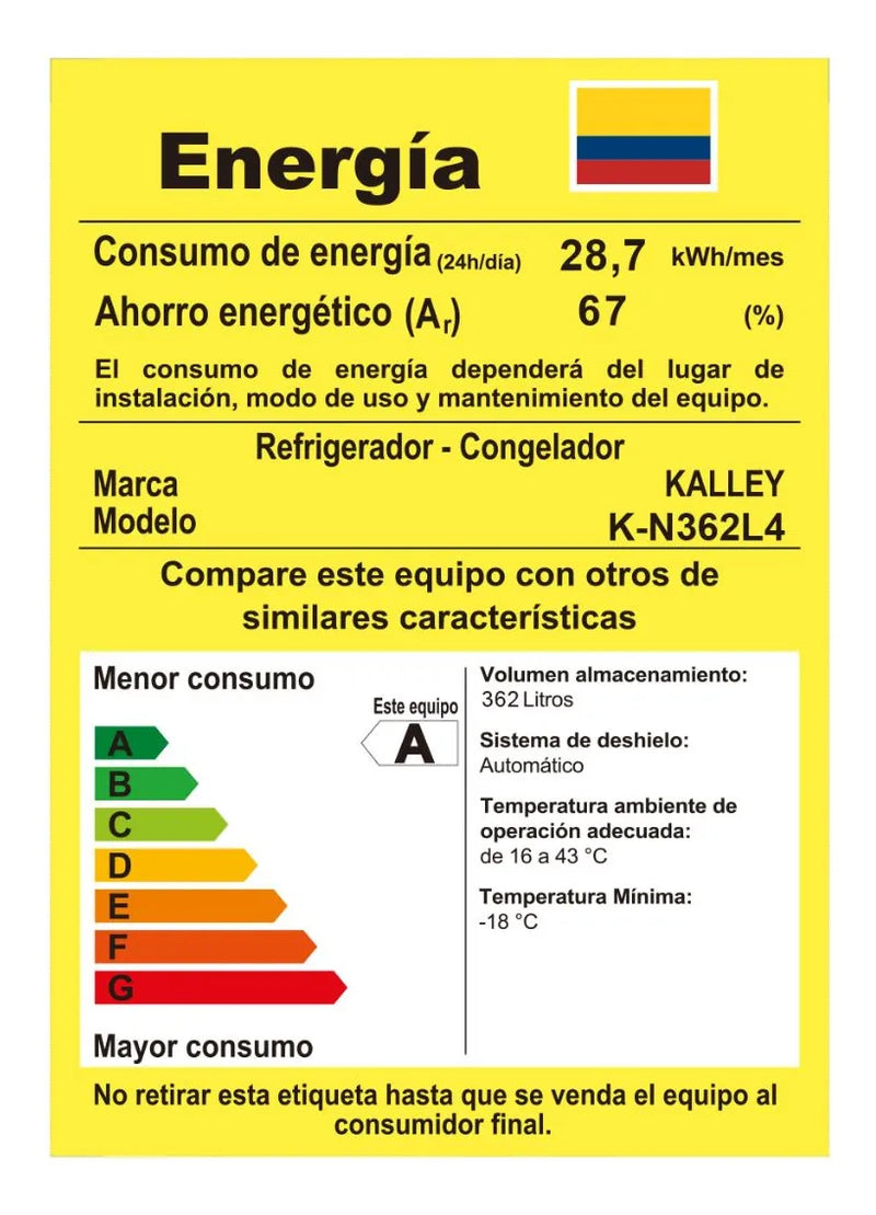 Nevecon Kalley K-n362l 362lt Inverter No Frost Gris Gris