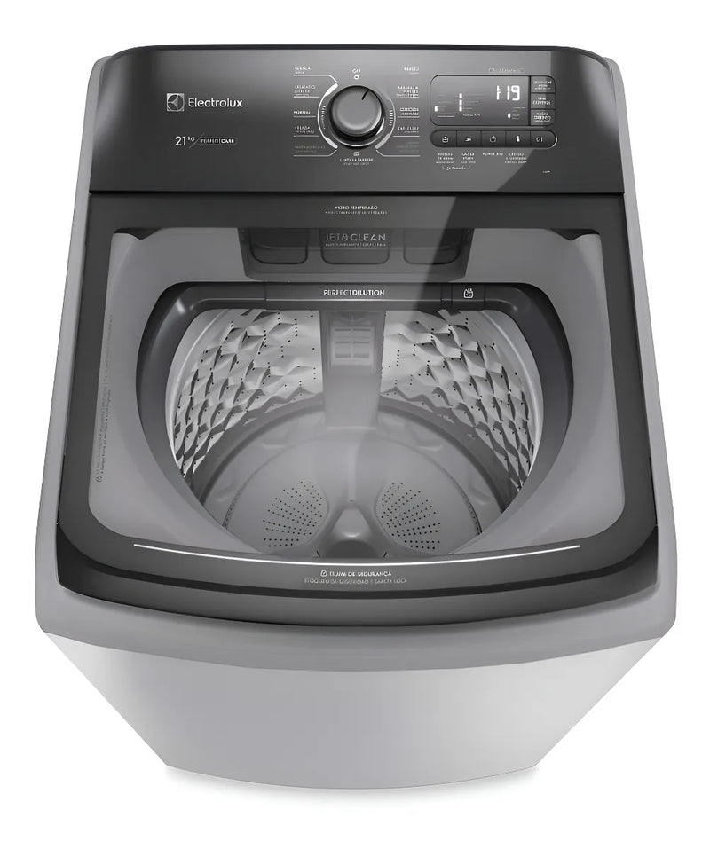 Lavadora Electrolux carga superior 21Kg impeller perfect care gris LS21I