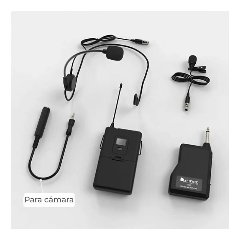 Fifine K037b con micrófono de solapa y auriculares de color negro
