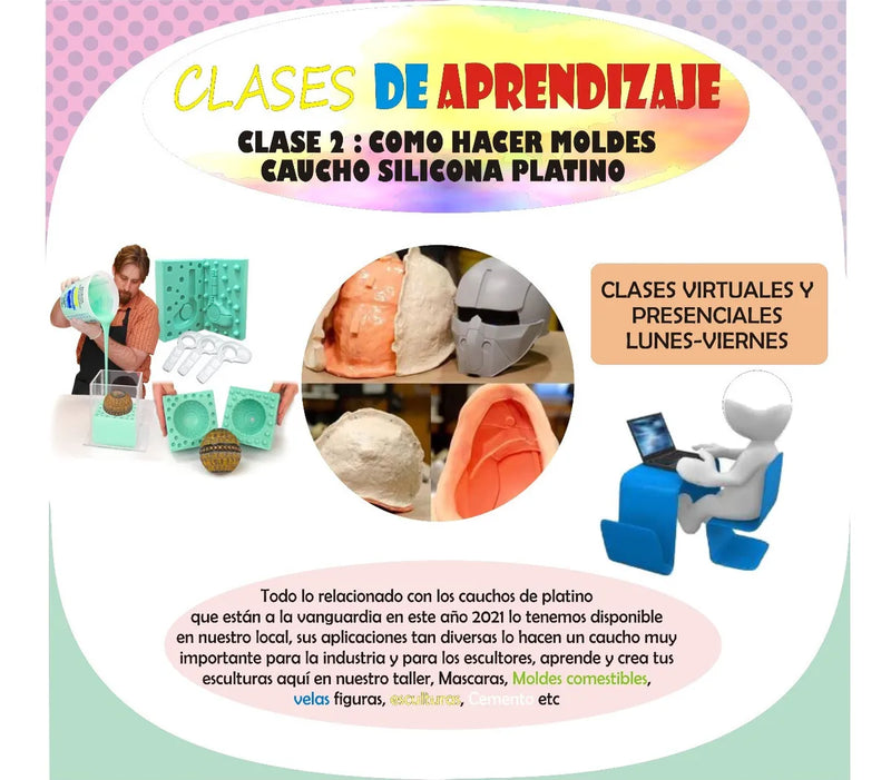 Caucho Silicona Moldes Liquido Brochable 25 X 225g Estatuas