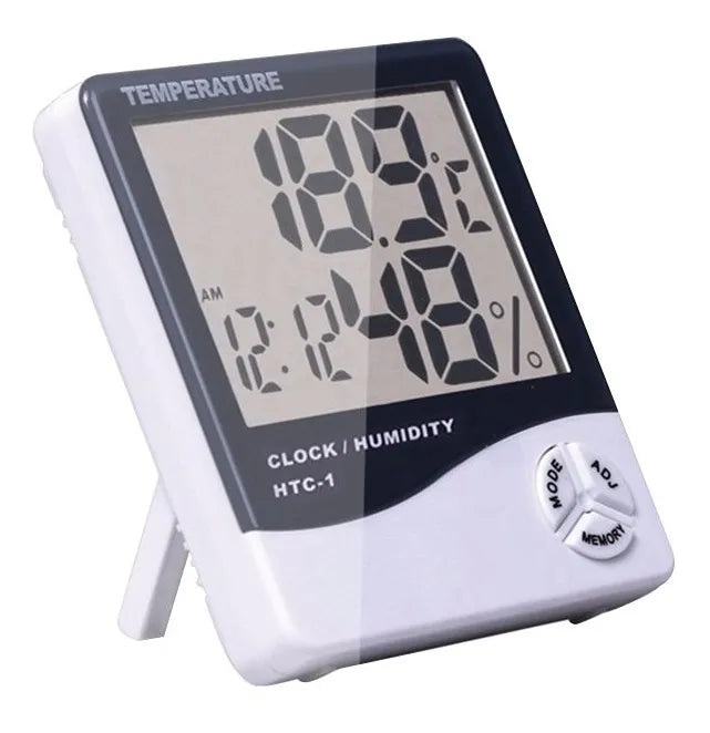 Termohigometro Digital Con Reloj Alarma Y Fecha