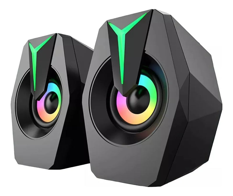 Altavoz Luces Led Rgb Audio Stereo Pc Reproductor Mp3 Ligero Diseño 1