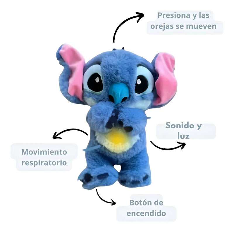Peluche Respira Ansiedad Bebe Regalo Luz Y Sonido Recargable Azul