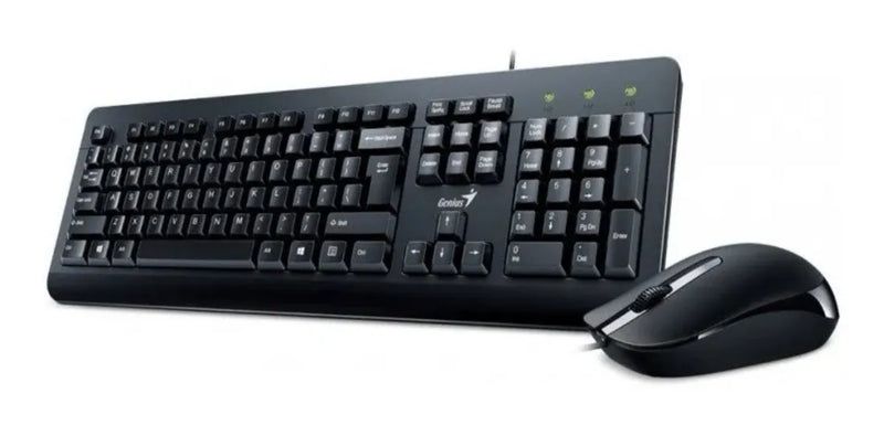 Combo Teclado Y Mouse Genius Usb Español Letra Ñ Alambrico Negro Negro