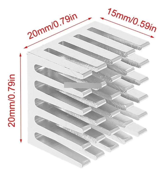 Bloque Disipador De Aluminio Con Adhesivo Termico