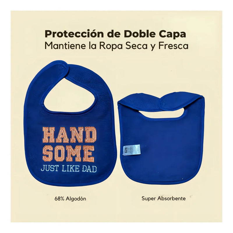 Baberos Para Bebes Impermeable Toalla 100% Algodon Pack 5pcs Handosm