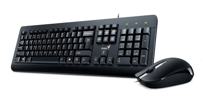 Combo Teclado Y Mouse Genius Usb Español Letra Ñ Alambrico Negro Negro