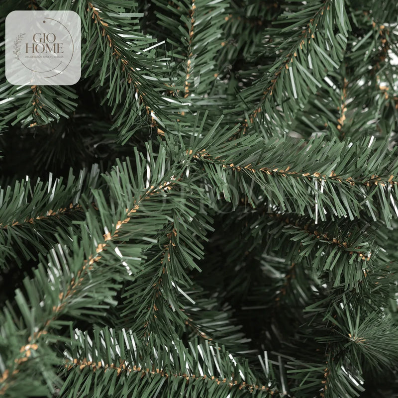Árbol de Navidad Montañes 1.5m 266 Puntas Gio Home Pino Navideño Look Natural Base Plastica Artificial para Decoración con Bolas Adornos Extensiones Cintas Bombillos Botas Campanas Luces Estrella Noel