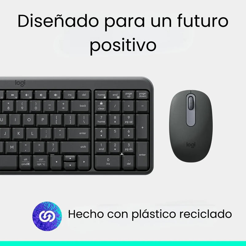 Combo Bluetooth Logitech Mk250, Teclado Y Mouse Compactos Mouse Negro Teclado Negro