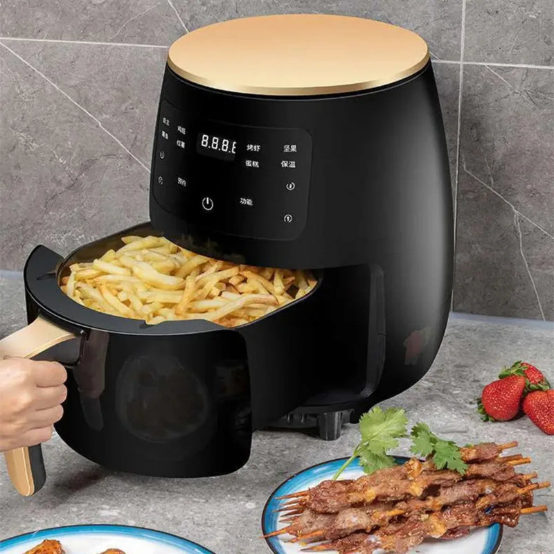 Air Fryer 6l Digital Con Bandeja Antiadherente Casa Cocina Negro