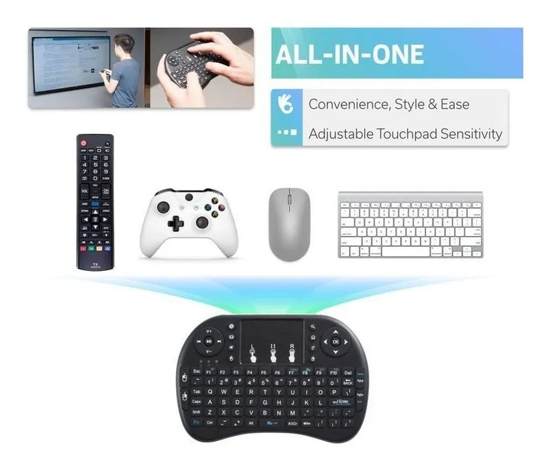 Teclado Control Remoto Air Mouse Para Smart Tv Box Android Negro