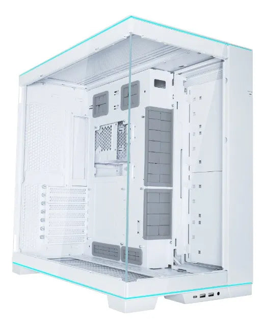 Gabinete para jugadores Lian Li O11 Dynamic Evo Rgb Wt Temp Glass, color blanco