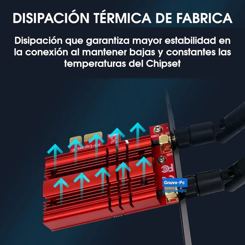 Tarjeta Pcie Antena Wifi 6 Bluetooth 5.1 Doble Banda 5 Ghz