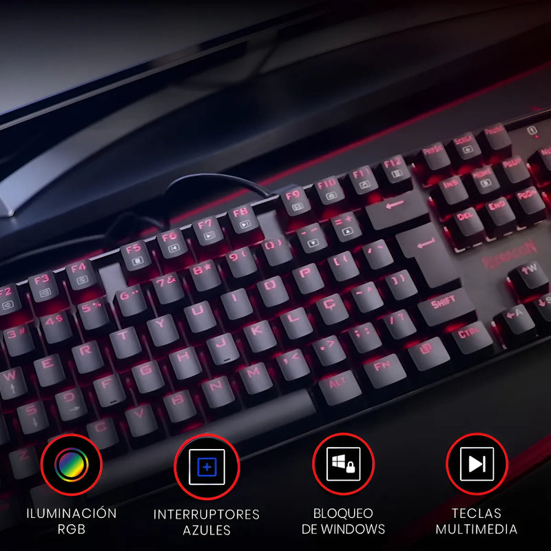 Teclado Gamer Mitra K551-rgb Negro Español Alámbrico