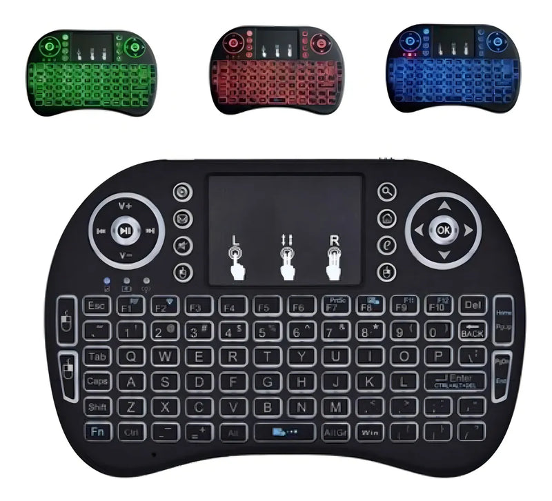 Mini teclado inalámbrico Bluetooth Teclado táctil inalámbrico iluminado Color: negro