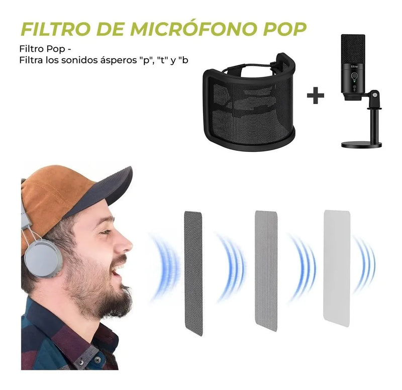 Micrófono cardioide de condensador Usb tipo C Fifine K683b