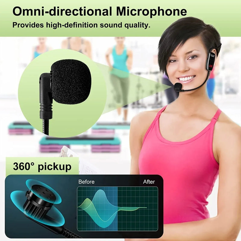Micrófono Inalámbrico De Diadema ó de Mano UHF12 Color Negro Xiaokoa