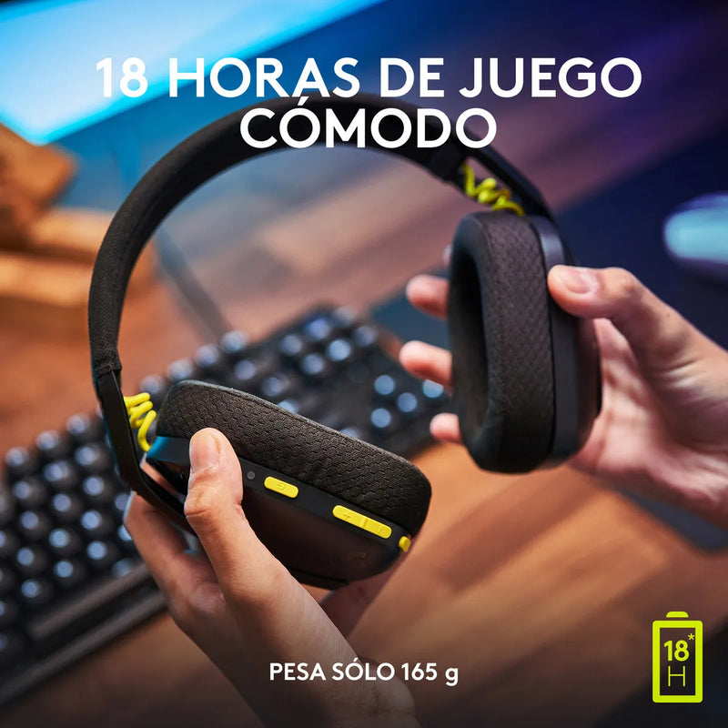 Auriculares Gamer G435 Logitech G Wireless Gaming Headset Color Negro/Amarillo fluorescente