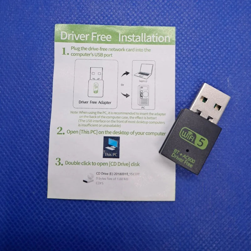 Adaptador Bluetooth Y Red Wi-fi Dual 2.4 Y 5g Bt 4.2 A 600