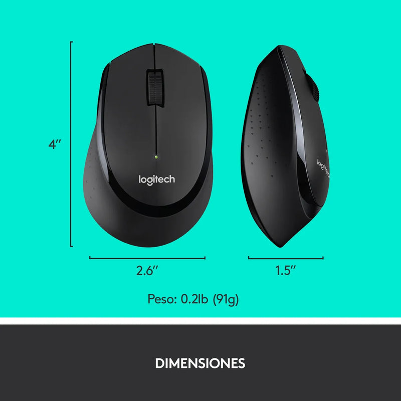 Kit de teclado y mouse inalámbrico Logitech MK345 Español color negro