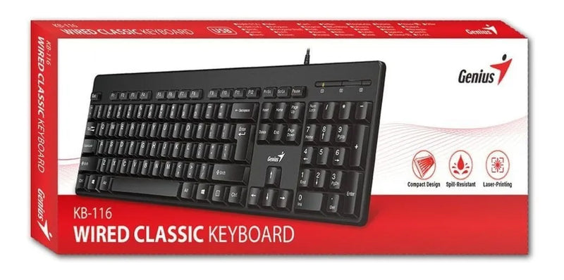 Teclado Genius QWERTY español color negro