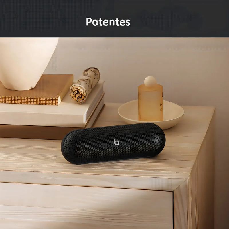 Parlante Bluetooth Beats Pill + Portátil Negro Mate 24 hrs de Autonomía Resistente al Agua Manos Libres