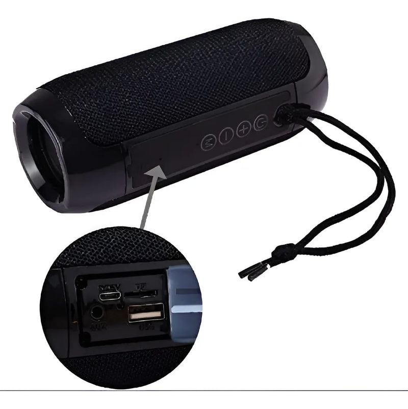 Altavoz Bluetooth Portátil Tg117 (negro) Impermeable Por R. Color Negro
