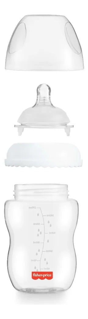 Tetero 330 Ml Blanco Fisher Price Doble Systema Anticolicos
