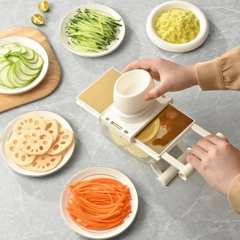 Mandolina Espiral Cortador Verduras Queso Papas Multifuncion Blanco