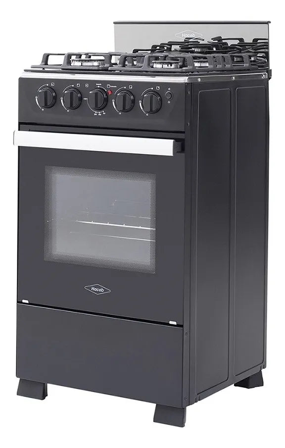 Estufa De Piso Romero Cristal Haceb 50 Cms Gas Natural Negra Color Negro