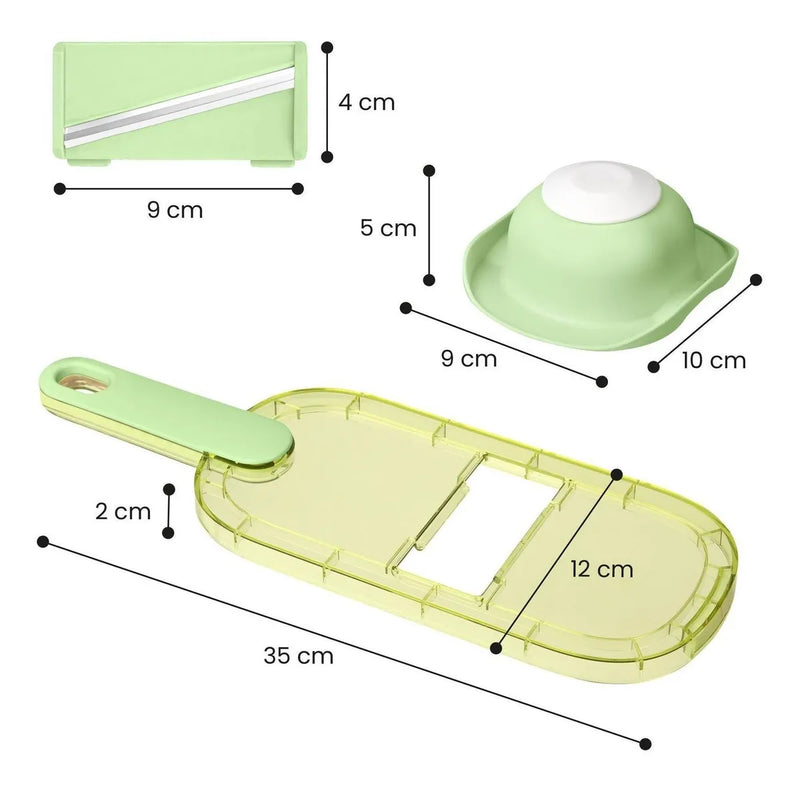 Rallador Y Pelador De Cocina Con Protector 6 En 1 Chefmaster Verde