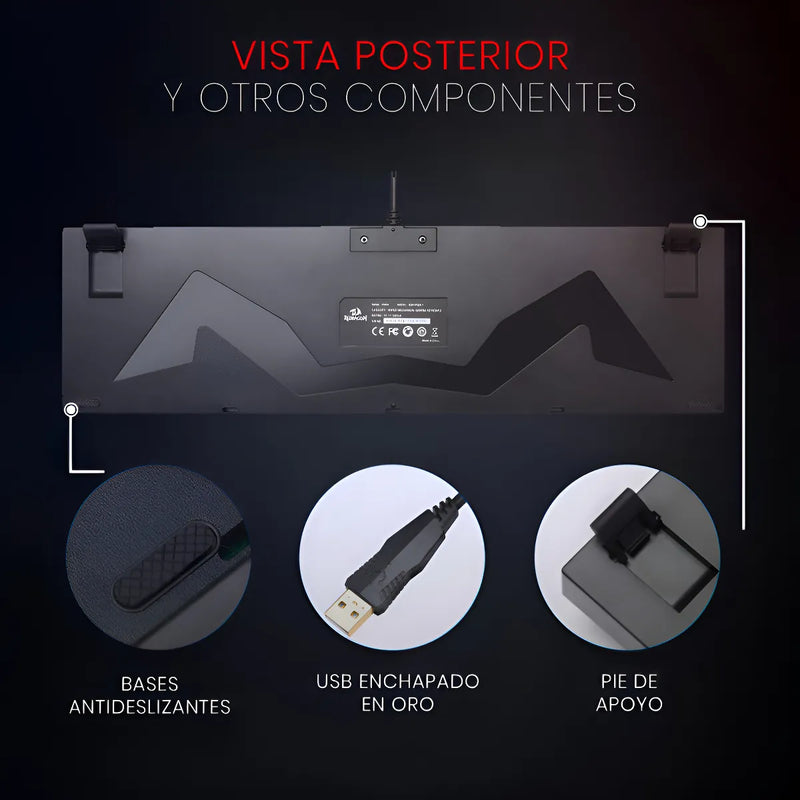 Teclado Gamer Mitra K551-rgb Negro Español Alámbrico