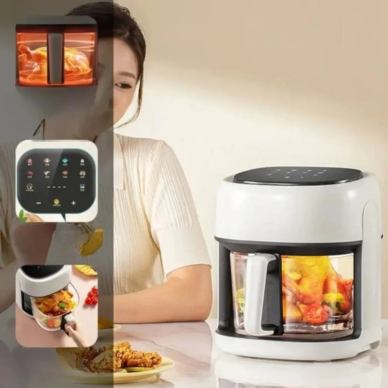 Freidora Digital Sin Aceite Air Fryer 8 Litros 2400w Blanco
