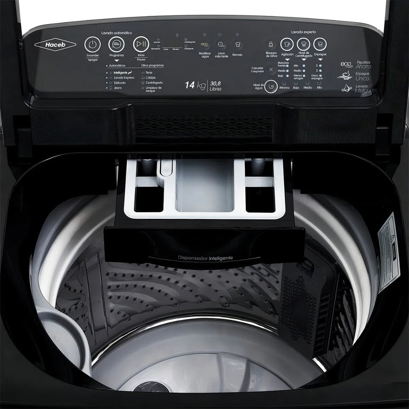 Lavadora Haceb Carga Superior 14 Kg Ivy Digital Negro