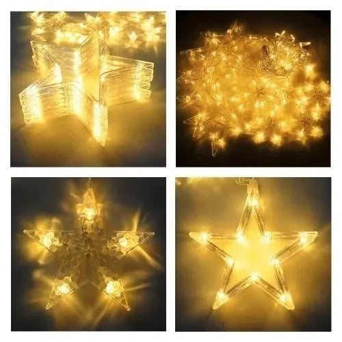 Instalación Luces Led Estrella Decoración Navideña Cálida Cálida