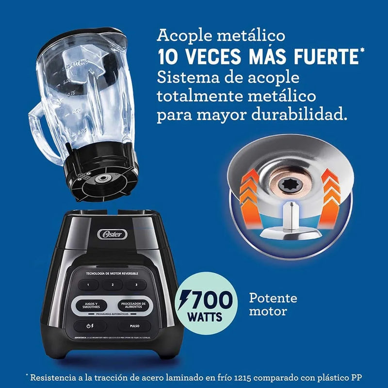 Licuadora Oster Con Programas Automáticos Y Tecnología Reve Color Negro