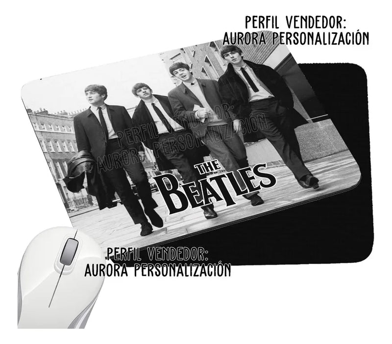 Pad Mouse Rectangular The Beatles Grupo Musica 3 Negro